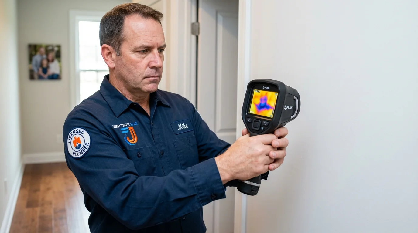 Thermal imaging leak detection by Johns Plumbing LLC in Mendon